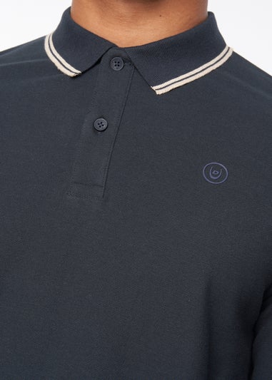 Duck & Cover Navy Roxberry Long Sleeve Polo