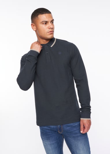 Duck & Cover Navy Roxberry Long Sleeve Polo