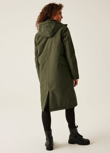 Regatta Dark Khaki Yarli Waterproof Longline Jacket