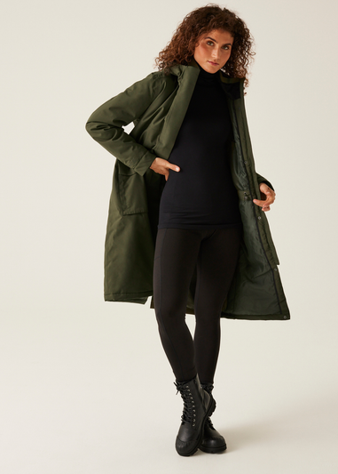 Regatta Dark Khaki Yarli Waterproof Longline Jacket