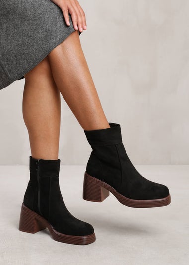 Where's That From Black Nyra Ankle Boot With Side Zip