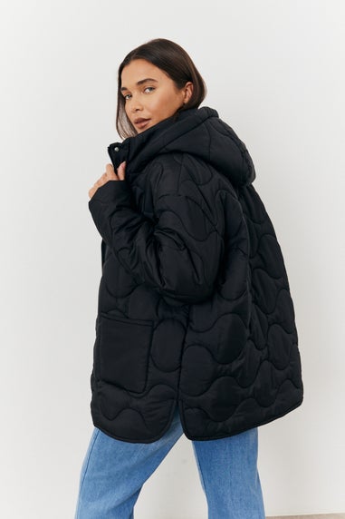 In The Style Black Quilted Boxy Fit Jacket