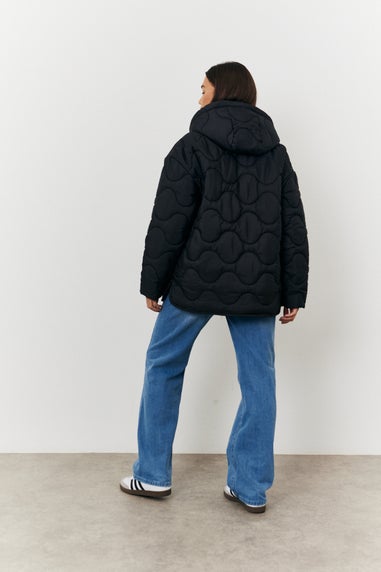 In The Style Black Quilted Boxy Fit Jacket