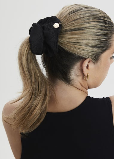 Madein Black Jacquard Rowan Scrunchie