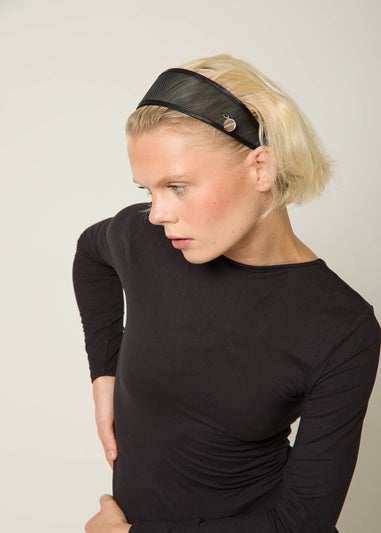 Madein Black Freya Mesh Headband with Gold detailing