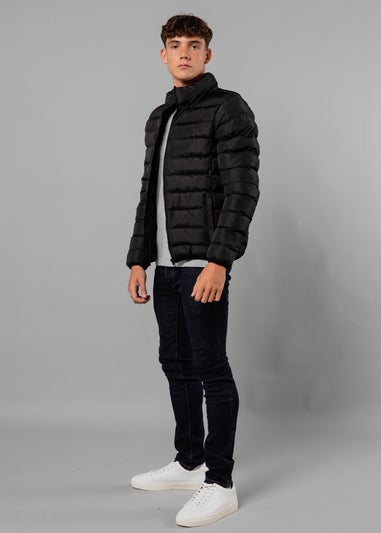 French Connection Black Funnel Neck Puffer Jacket