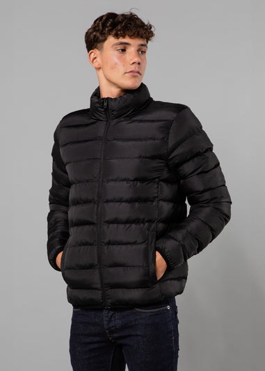 French Connection Black Funnel Neck Puffer Jacket