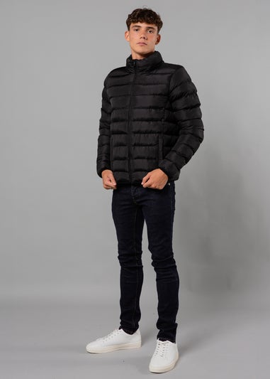 French Connection Black Funnel Neck Puffer Jacket