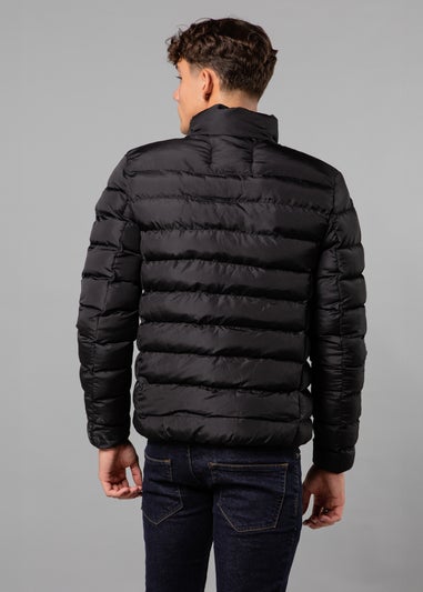 French Connection Black Funnel Neck Puffer Jacket