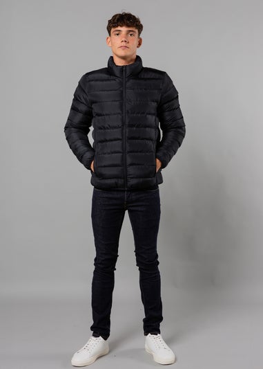 French Connection Navy Funnel Neck Puffer Jacket