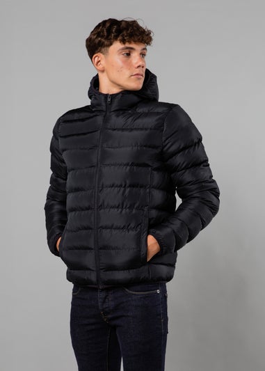 French Connection Navy Hooded Puffer Jacket