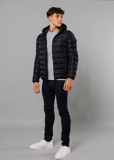 French Connection Navy Hooded Puffer Jacket