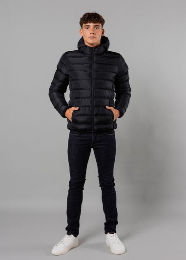 French Connection Navy Hooded Puffer Jacket