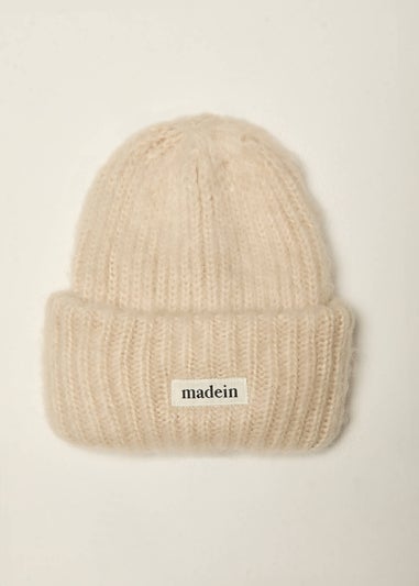 Madein Cream Boucle Knit Kiersten Beanie