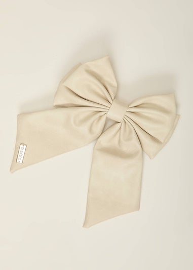 Madein Cream Luxe Polly Bow with Golden Accent