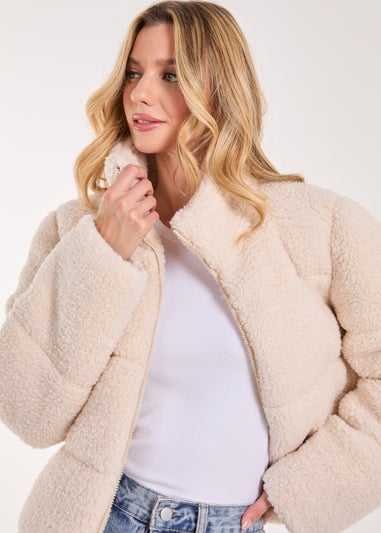 Pink Vanilla Ivory Teddy Padded Coat