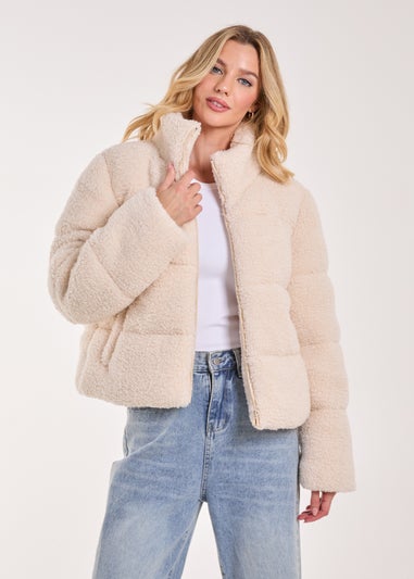 Pink Vanilla Ivory Teddy Padded Coat