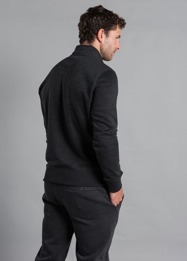 French Connection Charcoal Cotton Blend Half-Zip Jumper