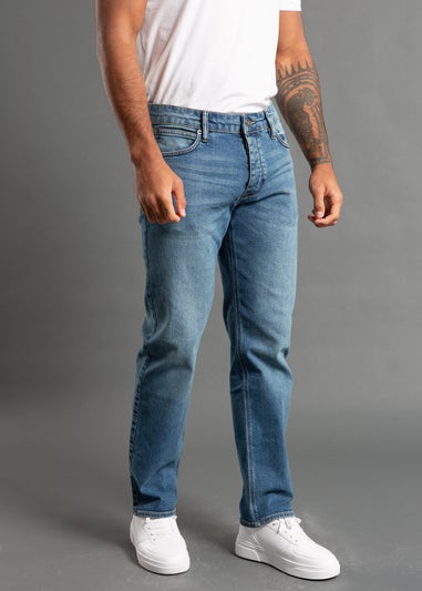 French Connection Light Blue Cotton Regular Fit Stretch Jeans