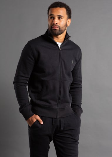 French Connection Navy Cotton Blend Funnel Neck Zip Jumper