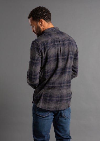 French Connection Charcoal Cotton Flannel Long Sleeve Shirt