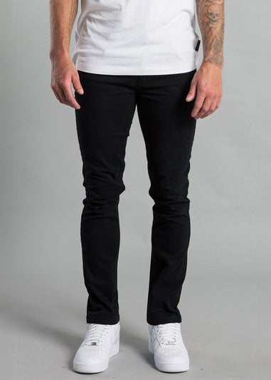 French Connection Black Cotton Five-Pocket Chino Trousers