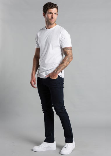 French Connection Navy Cotton Five-Pocket Chino Trousers