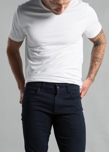 French Connection Navy Cotton Five-Pocket Chino Trousers