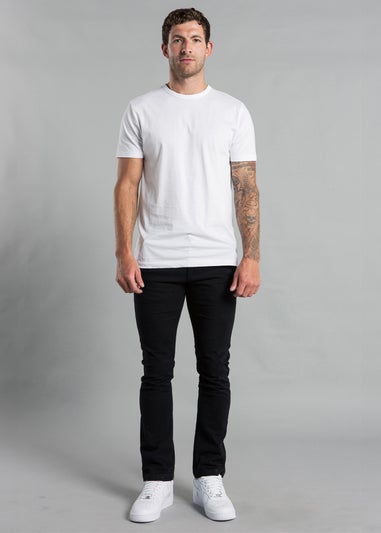 French Connection Black Cotton Regular Fit Chino Trousers