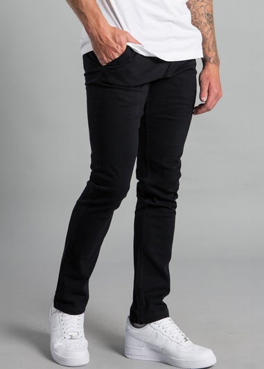 French Connection Black Cotton Regular Fit Chino Trousers