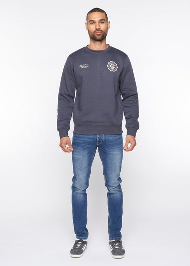 Duck & Cover Navy Keyaan Crew Sweatshirt