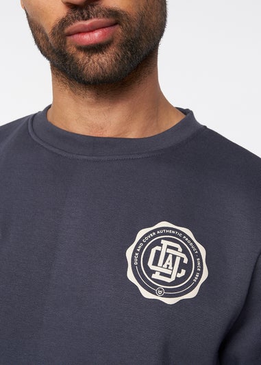 Duck & Cover Navy Keyaan Crew Sweatshirt