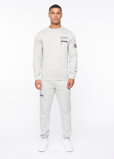 Duck & Cover Grey Marl Jennerkins Crew Sweatshirt