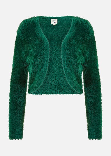 Yumi Green Eyelash Knit Bolero