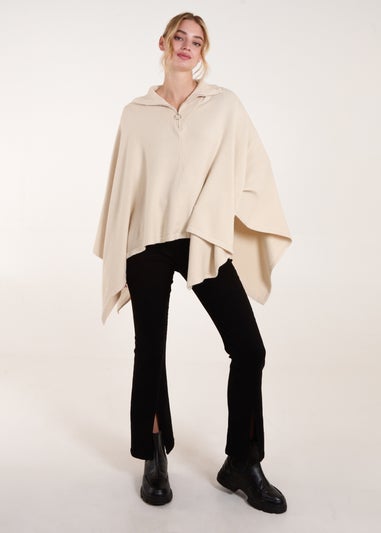 Blue Vanilla Stone Half Zip Cape