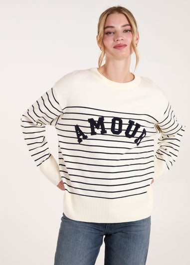 Blue Vanilla Ivory Amour Towelling Jumper