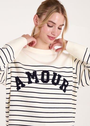 Blue Vanilla Ivory Amour Towelling Jumper