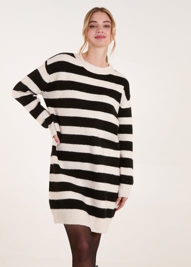 Blue Vanilla Stone Wide Stripe Crew Neck Jumper Dress