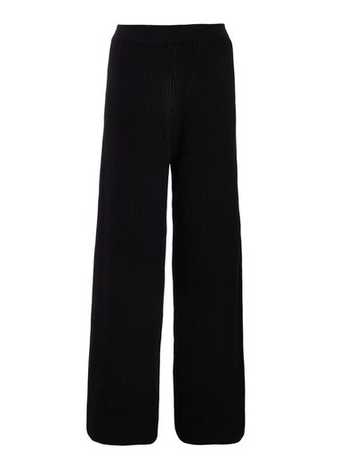 Quiz Black Knit Beaded Trousers