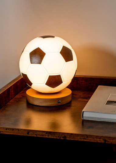 ValueLights Dougie Rechargable LED Dimmable Football Table Lamp (17.5cm x 15cm x 15cm)