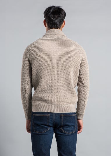 Tokyo Laundry Natural Shawl Neck Waffle Knit Cardigan