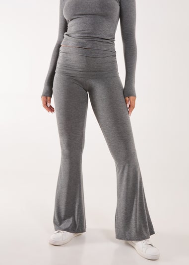 Pink Vanilla Charcoal Fold Over Waist Lounge Flares