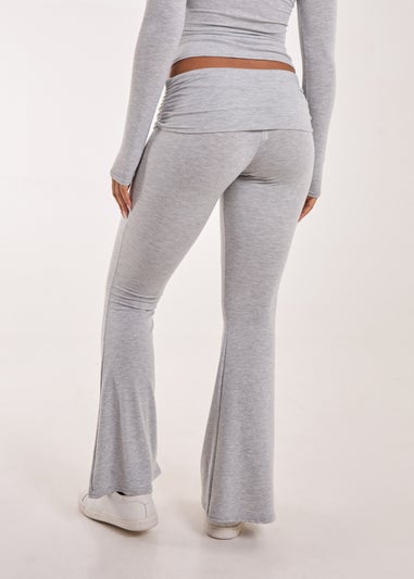 Pink Vanilla Grey Fold Over Waist Lounge Flares