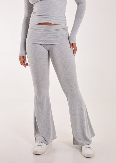 Pink Vanilla Grey Fold Over Waist Lounge Flares