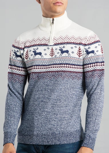 Tokyo Laundry Ecru Festive Jacquard Knit Fairisle Jumper