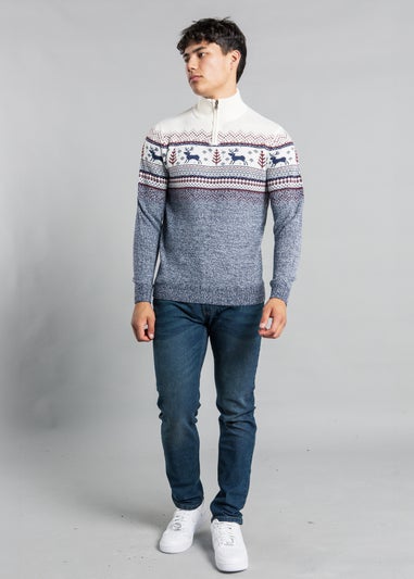 Tokyo Laundry Ecru Festive Jacquard Knit Fairisle Jumper