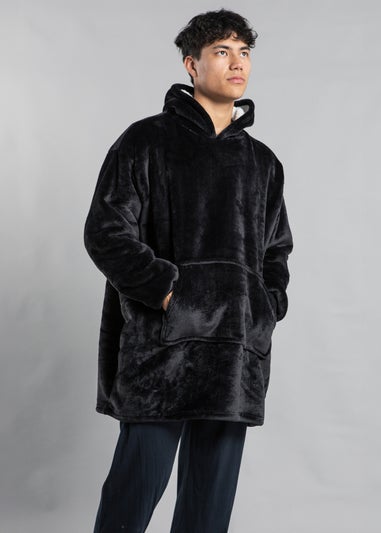 Tokyo Laundry Black Hooded Blanket with Kangaroo Pocket