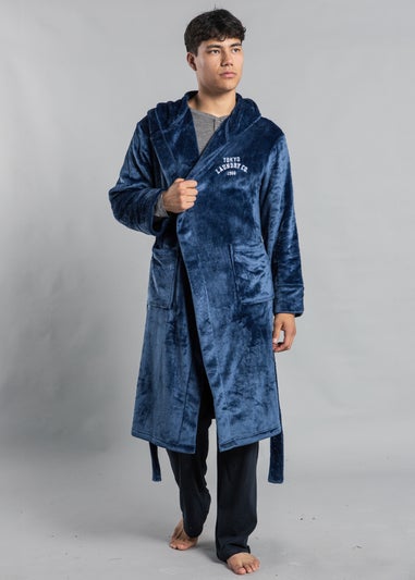 Tokyo Laundry Blue Plush Dressing Gown with Hood