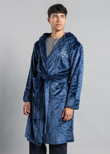 Tokyo Laundry Blue Plush Dressing Gown with Hood