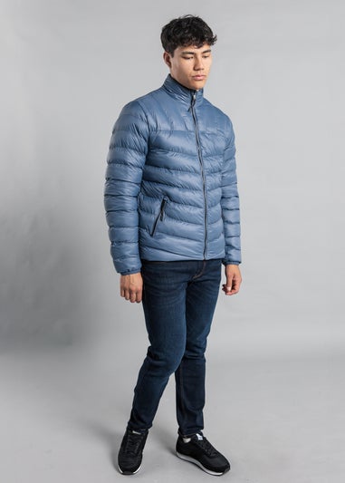 Tokyo Laundry Blue Padded Funnel Neck Full Zip Jacket